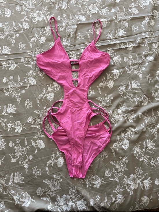 Hot And Delicious Other - Strappy Pink Cutout One-Piece Swimwear